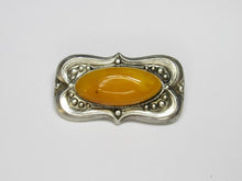 Load image into Gallery viewer, Vintage Soviet Russian 875 Silver Amber Brooch – 11.61g | Retro