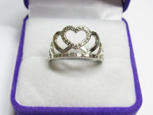 Load image into Gallery viewer, Vintage Russian 925 Silver CZ Heart Ring – Size 8.5 | Contemporary Design