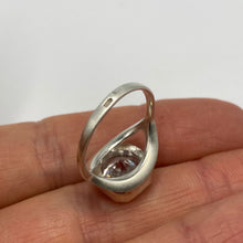 Load image into Gallery viewer, Vintage 925 Sterling Silver cubic zirconia statement ring for women, size 6, featuring intricate design and sparkling stones.