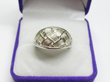 Load image into Gallery viewer, Vintage Sterling Silver 925 Woven Band Ring – Size 8.5 | Contemporary Design