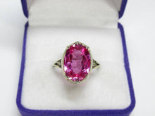 Load image into Gallery viewer, Vintage Soviet 875 Silver Amethyst Ring – Gilt Statement Ring Size 7.25 US