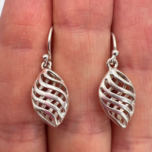 Load image into Gallery viewer, Close-up of Vintage 925 Sterling Silver Retro Dangle Earrings
