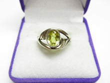 Load image into Gallery viewer, Vintage USSR 875 Silver Citrine Ring – Retro Modernist Sculptural Wave Design, Size 6