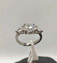 Load image into Gallery viewer, 14K White Gold Lab-Grown Diamond Ring 2.21ct Total, 1.61ct D VS1 IGI Size 6.5