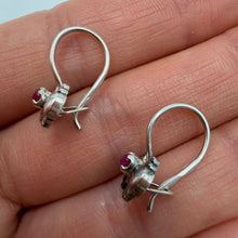 Load image into Gallery viewer, Back View of Vintage 925 Sterling Silver Leverback Earrings with 925 Hallmark