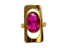 Load image into Gallery viewer, Vintage Soviet USSR 14K 583 Red Gold Synthetic Ruby Ring Size 7.25