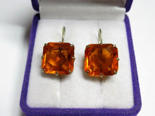 Load image into Gallery viewer, Vintage Russian Soviet sterling silver earrings with Alpanite from Fezba Market, women’s jewelry featuring intricate design.