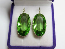 Load image into Gallery viewer, Vintage Russian Soviet sterling silver earrings with Alpanite details, women's jewelry featuring intricate designs.