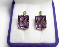Load image into Gallery viewer, Vintage Russian Soviet sterling silver earrings with Alpanite accents, women's jewelry showcasing intricate design and craftsmanship.
