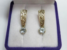 Load image into Gallery viewer, Vintage Russian sterling silver earrings with topaz gemstones, delicate women's jewelry by Fezba Market, weighing 2.79 grams.
