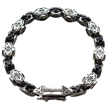 Load image into Gallery viewer, 925 Sterling Silver Orthodox Onyx Heavy Bracelet Save & Protect Handmade Ukraine