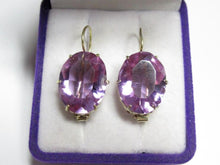 Load image into Gallery viewer, Vintage Russian Soviet sterling silver earrings with Alpanite detailing, stylish women's jewelry featuring intricate design.