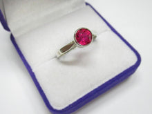Load image into Gallery viewer, Side View of Vintage Soviet 875 Silver Tourmaline Ring with Tapered Shoulders