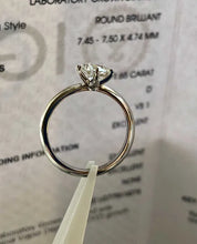 Load image into Gallery viewer, Side View of 14K White Gold Solitaire Ring with Lab-Grown Diamond