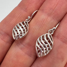 Load image into Gallery viewer, Back View of Vintage 925 Sterling Silver Dangle Earrings with 925 Hallmark