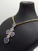 Load image into Gallery viewer, Vintage 18K Yellow Gold Enamel Orthodox Cross Necklace – 46.07g | 64 cm Chain