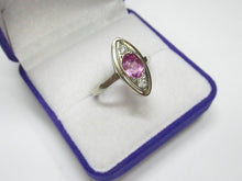 Load image into Gallery viewer, Vintage USSR 875 Silver Amethyst Ring – Gold-Tone Oval Design, Size 8.5