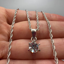 Load image into Gallery viewer, Back View of 925 Sterling Silver Solitaire Pendant with 925 Hallmark