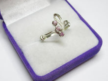 Load image into Gallery viewer, Vintage USSR Retro 875 Silver Amethyst Ring – Size 6.5 | Swirl Leaf Design