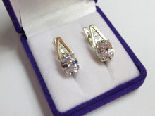 Load image into Gallery viewer, Vintage Russian earrings made of sterling silver 925 with gold 375 9K, featuring intricate design and women's jewelry style.