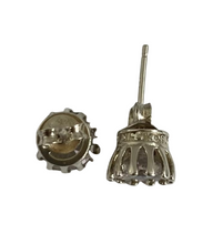 Load image into Gallery viewer, Close-up of Vintage 925 Sterling Silver Cubic Zirconia Stud Earrings