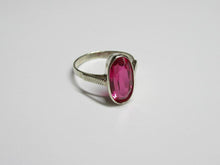Load image into Gallery viewer, Vintage Soviet 875 Sterling Silver Large Oval Ruby Ring for Women Size 8.5