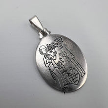 Load image into Gallery viewer, Detailed Engraving on Vintage Italian Sterling Silver Family Pendant