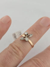 Load image into Gallery viewer, Vintage Soviet 14K 583 Gold Ring with 0.32ct Yakut Diamonds Size 7.75