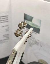 Load image into Gallery viewer, 14k 585 White Gold Halo Stud Earrings with Lab-Grown Diamonds 0.83 ct Total – IGI Certified