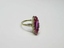 Load image into Gallery viewer, Vintage Soviet 875 Silver Amethyst Ring – Gilt Marquise Statement Ring Size 8.5 US