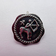 Load image into Gallery viewer, Detailed Archer Figure on Vintage Sterling Silver Symbolic Pendant