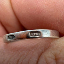 Load image into Gallery viewer, Vintage USSR 925 sterling silver filigree flower bow ring, size 7.25, with intricate craftsmanship and detailed floral design.