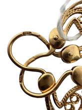 Load image into Gallery viewer, Detailed Scroll and Flower Motifs on Vintage 14K Gold Openwork Earrings