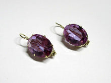 Load image into Gallery viewer, Vintage Russian Soviet earrings in sterling silver 875 with Alpanite, featuring intricate women's jewelry design