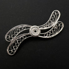 Load image into Gallery viewer, Intricate Openwork Filigree Pattern on Vintage USSR Silver Brooch