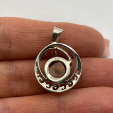 Load image into Gallery viewer, Natural Baltic Amber Cabochon in Vintage 925 Sterling Silver Swirl Setting