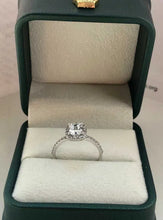 Load image into Gallery viewer, 14K White Gold Lab-Grown Diamond Halo Ring for Women Size 6.5