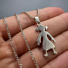 Load image into Gallery viewer, Elegant Vintage 925 Sterling Silver Female Figure Pendant Necklace