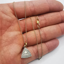 Load image into Gallery viewer, Detailed Geometric Triangle Design on Vintage 14K Gold Pendant