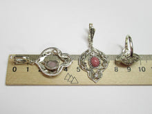 Load image into Gallery viewer, Vintage 925 Sterling Silver Natural Rhodonite Matching Jewelry Set for Women Size 7.25