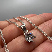 Load image into Gallery viewer, Elegant Solitaire Cubic Zirconia Pendant Necklace in 925 Sterling Silver