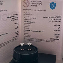 Load image into Gallery viewer, 14K 585 White Gold Lab-Grown Diamond Stud Earrings 1.68ct Total for Women