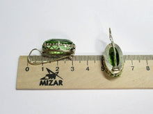Load image into Gallery viewer, Vintage Russian Soviet earrings in sterling silver 875 with alpanite, women's jewelry featuring intricate handcrafted design.