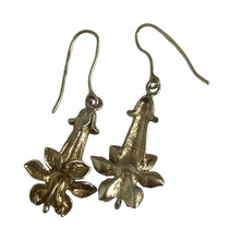 Load image into Gallery viewer, Close-up of Vintage 925 Sterling Silver Gilt Floral Statement Earrings