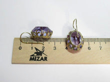 Load image into Gallery viewer, Vintage Russian Soviet-style earrings in sterling silver 875 with Alpanite, featuring intricate women's jewelry design.