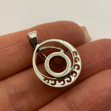 Load image into Gallery viewer, Modern Vintage Sterling Silver Amber Statement Pendant Front View