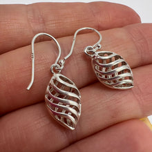 Load image into Gallery viewer, Handcrafted Vintage Sterling Silver Dangle Earrings with Retro Design