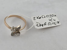 Load image into Gallery viewer, Vintage Soviet 14K 583 Gold Ring with 0.32ct Yakut Diamonds Size 7.75