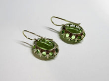 Load image into Gallery viewer, Vintage Russian Soviet earrings in sterling silver 875 with Alpanite, featuring intricate women's jewelry design.