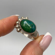 Load image into Gallery viewer, Antique Russian 84 silver ring with a natural turquoise cabochon, size 13.5, featuring intricate silver detailing and traditional design.